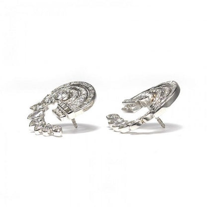 Vintage 1950s Diamond Earrings in Platinum, 6.75 carats
