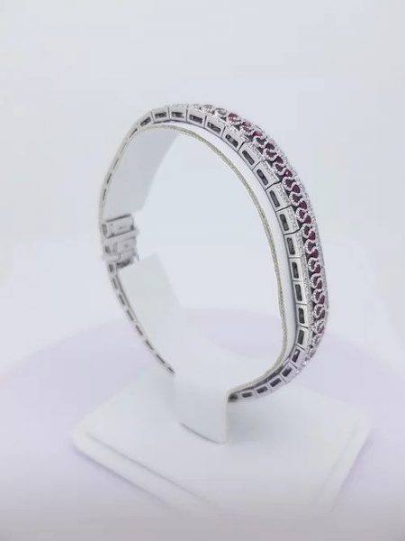5.80ct Ruby and Diamond Bracelet in 18ct White Gold
