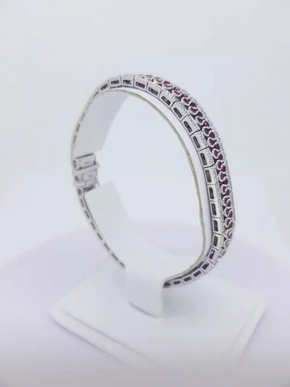 5.80ct Ruby and Diamond Bracelet in 18ct White Gold