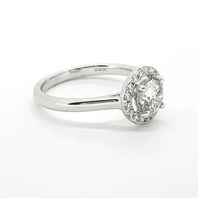 Diamond Fixed Halo Cluster Dress Ring in 18ct White Gold