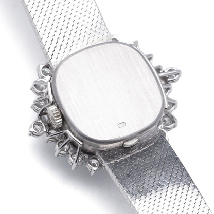 Zenith Movado 18ct White Gold Manual Watch with Diamond Bezel, 2.14 carat total