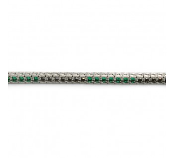 Emerald Diamond and Platinum Line Bracelet, 6.13 carat total