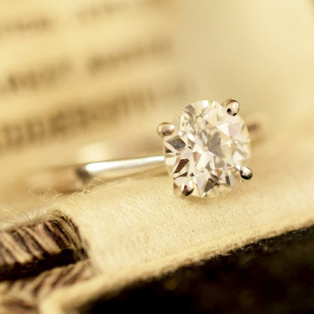 Old Cut Diamond Solitaire Engagement Ring, 1.07 Carat, 18ct White Gold