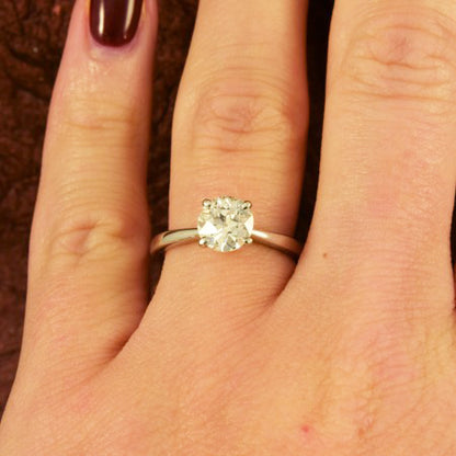 Old Cut Diamond Solitaire Engagement Ring, 1.07 Carat, 18ct White Gold