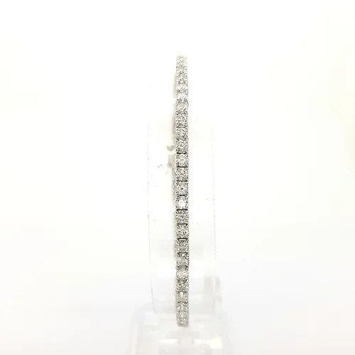 Diamond Line Bracelet in 18ct White Gold, 5.20 carats