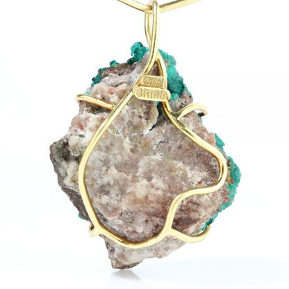 Andrew Grima Diopside Boulder Pendant in 18ct Yellow Gold, Circa 1981
