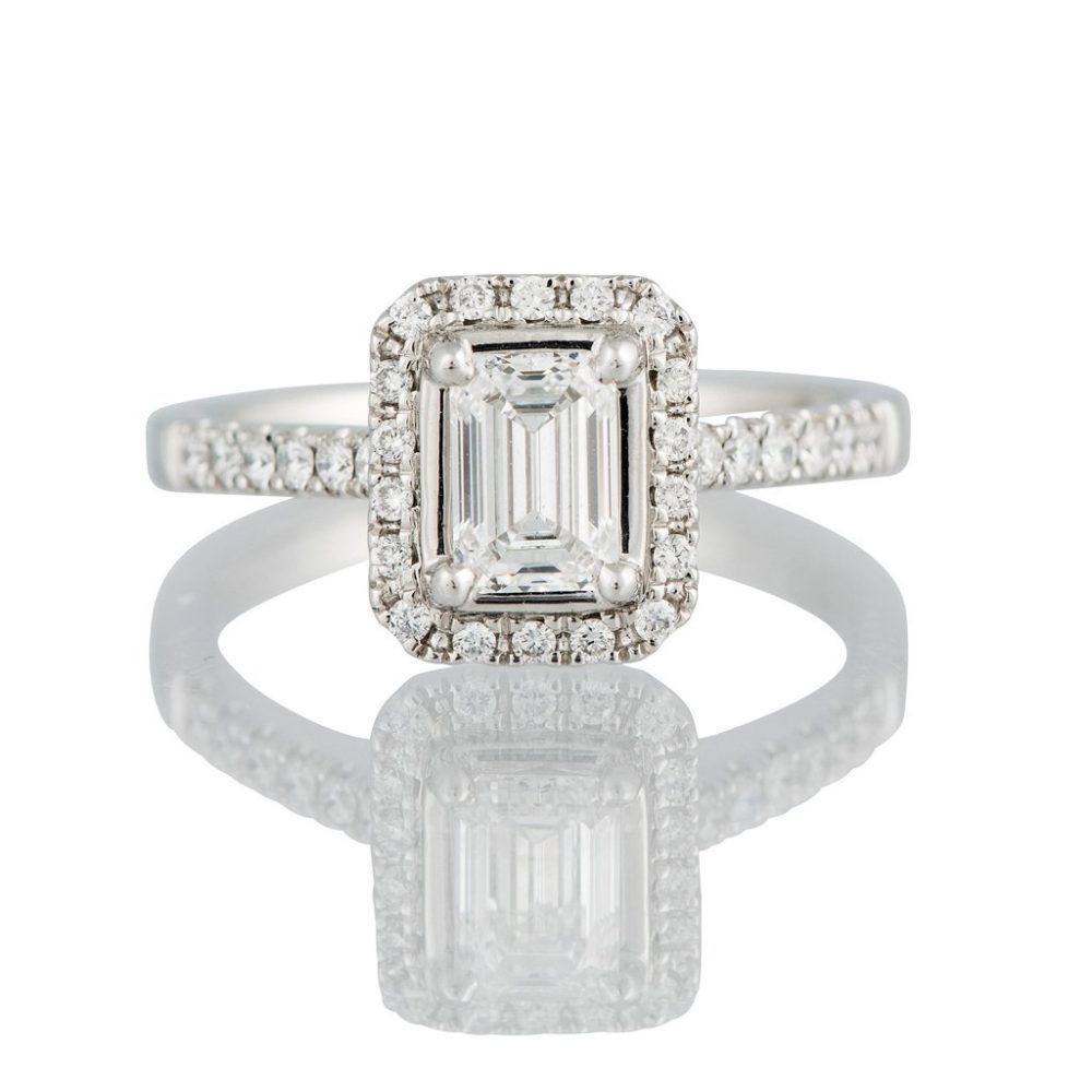 Emerald Cut Diamond Cluster Ring