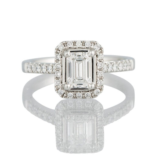 Emerald Cut Diamond Cluster Ring