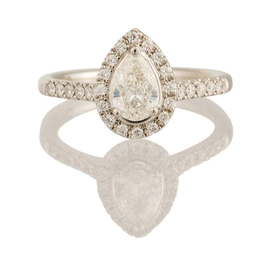 Pear Cut Diamond Halo Ring