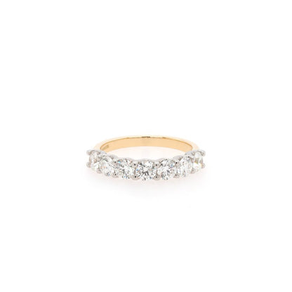 Diamond Half Eternity Ring In 18 Carat Yellow Gold and Platinum