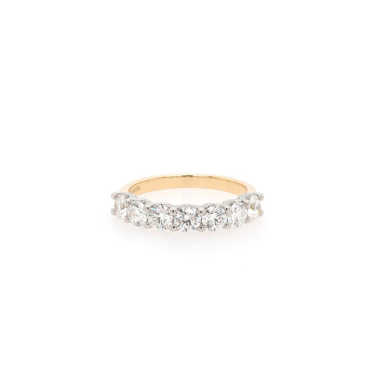 Diamond Half Eternity Ring In 18 Carat Yellow Gold and Platinum