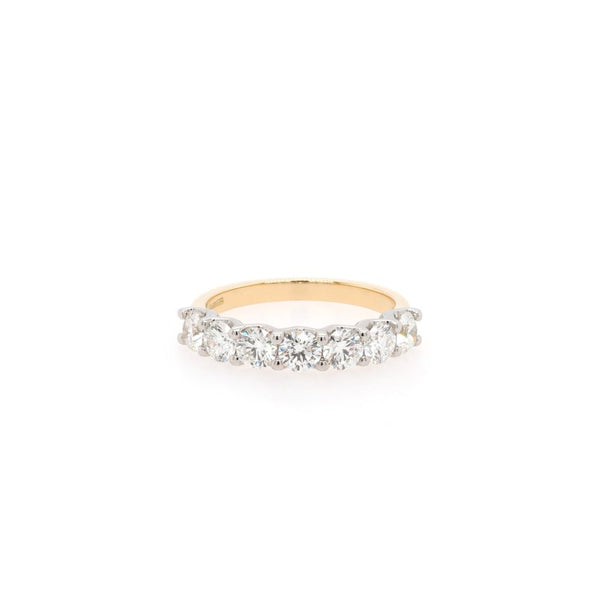 Diamond Half Eternity Ring In 18 Carat Yellow Gold and Platinum