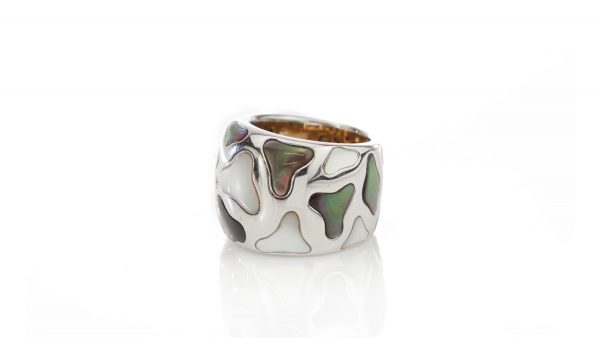 Roberto Coin Panda Diamond, Onyx, Mother of Pearl and 18ct Gold Ring