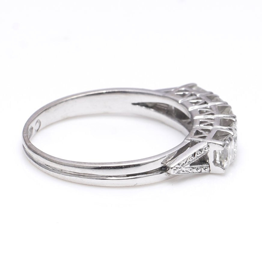 Brilliant and Princess Cut 0.75ct Diamond Five Stone Ring