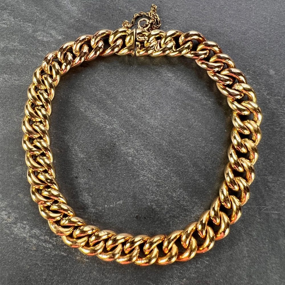 18ct Yellow and Rose Gold Curb Link Bracelet