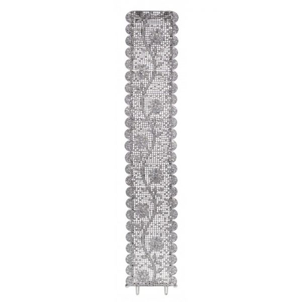Diamond Tapestry Bracelet in Platinum with 14.62 carats of round old-cut and single-cut diamonds
