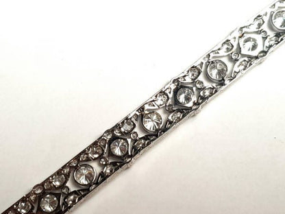 Art Deco French Old Cut Diamond and Platinum Bracelet, 17.00 carats