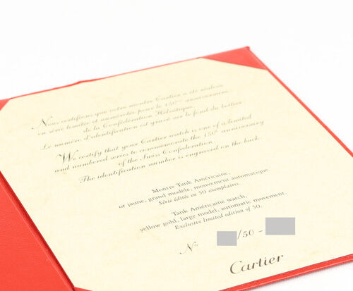 Cartier Tank Americaine Rare Limited Edition Large Model Automatic Rectanuglar Watch, Ref 1740, Engraved reverse, Signed, Numbered, With Paperwork and Cartier pouch