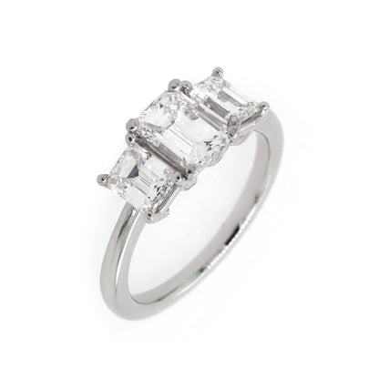 Platinum 1.01 Carat Diamond Three-Stone Ring