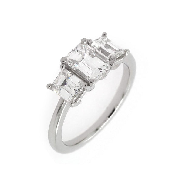 Platinum 1.01 Carat Diamond Three-Stone Ring