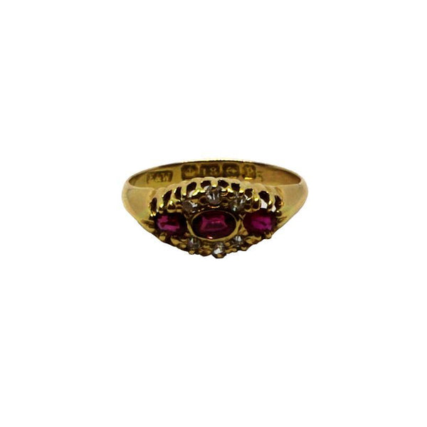 18ct Yellow Gold Ruby and Diamond Ring