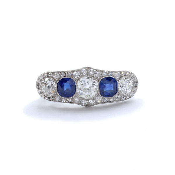 Antique Art Deco Sapphire & Diamond Ring