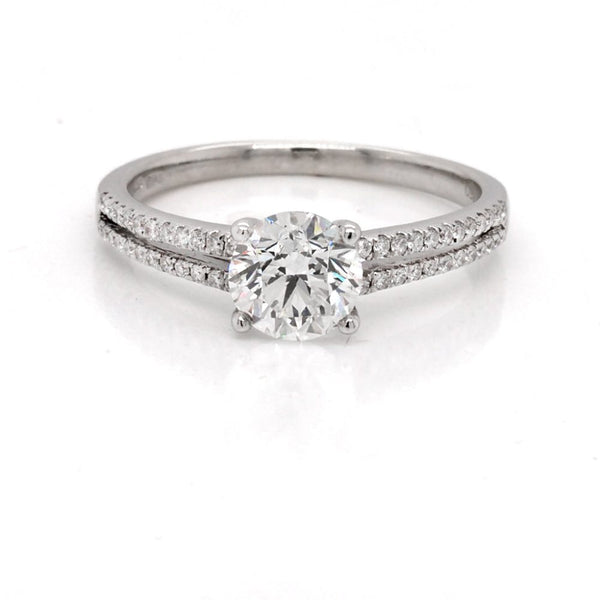 1.01 Carat Diamond Solitaire Engagement Ring In 18 Carat White Gold