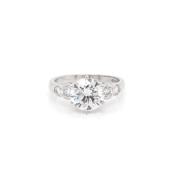 Diamond five stone ring in platinum.