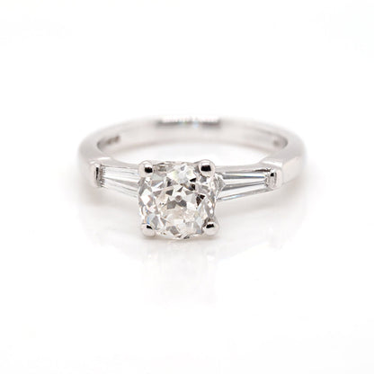 1.37 Carat Old Cut Diamond Ring In 18 Carat White Gold
