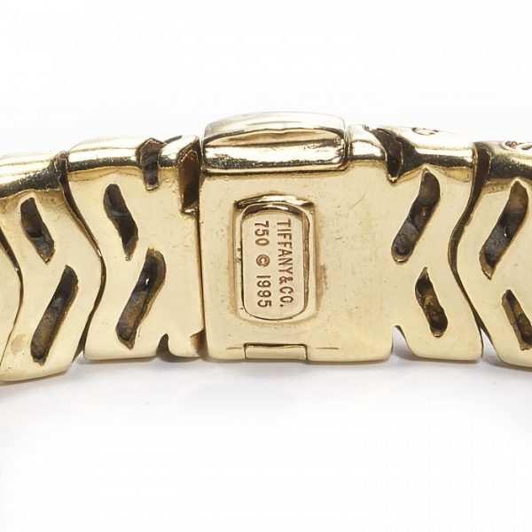 Tiffany and Co Vannerie Diamond and 18ct Yellow Gold Ladies Wristwatch