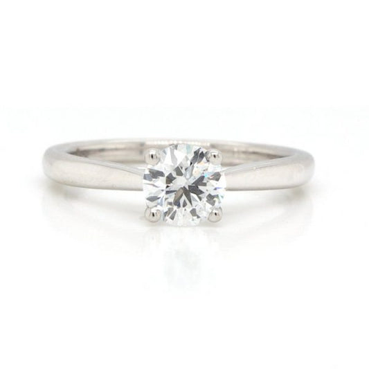 0.70ct Diamond Single Stone Engagement Ring in Platinum, four-claw set with a 0.70 carat D colour round brilliant-cut diamond, with IGI certificate