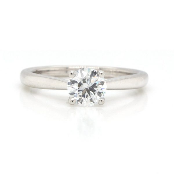 0.70ct Diamond Single Stone Engagement Ring in Platinum, four-claw set with a 0.70 carat D colour round brilliant-cut diamond, with IGI certificate
