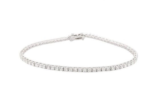 Diamond Line Bracelet, 3.15 carat total, 18ct White Gold