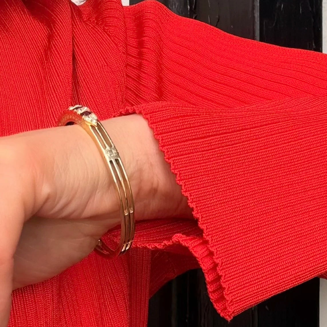 Victorian 18KT Gold Ruby and Diamond Bangle