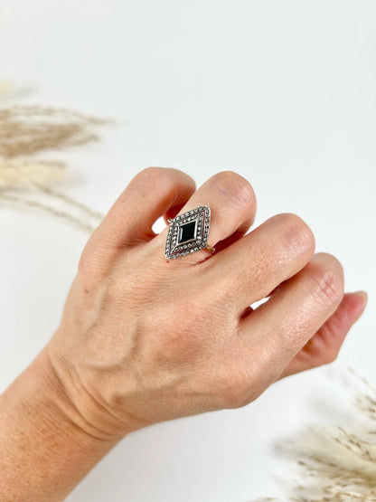 Edwardian 18 Carat Gold Sapphire and Diamond Marquise/Navette Ring, Circa 1900