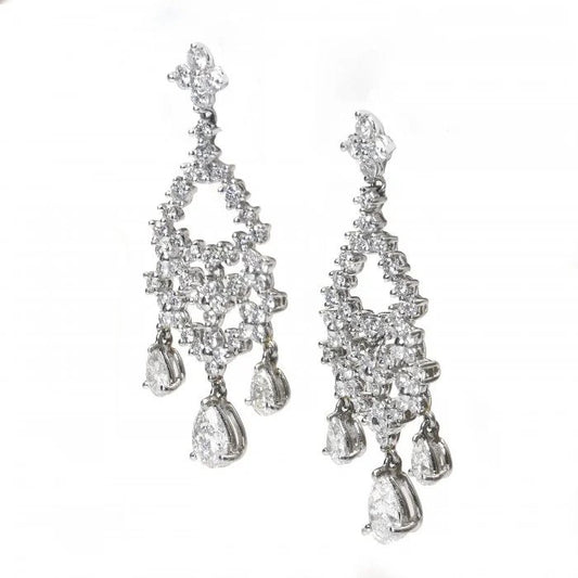 Contemporary Diamond Chandelier Earrings, 5.32 carats