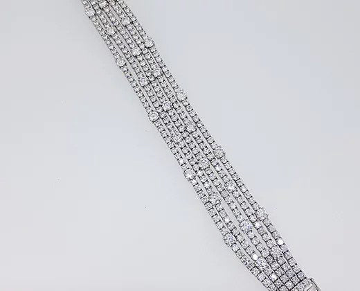 31.50 carat Diamond Five Line Bracelet, G Colour, 18ct Gold