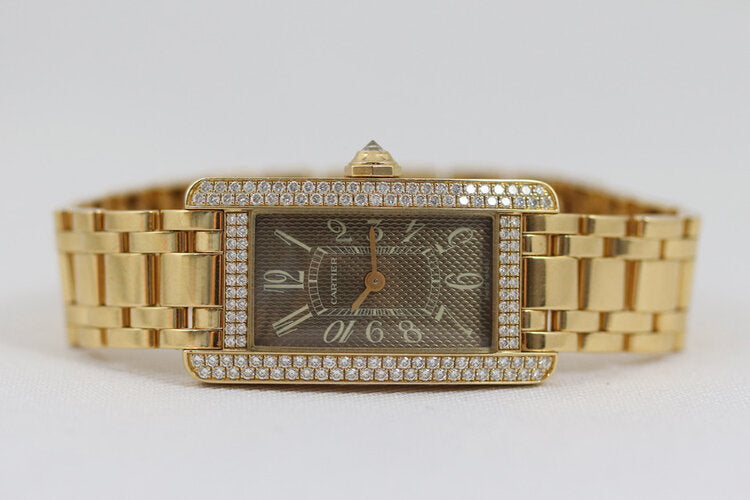 Cartier Tank Americaine 18ct Yellow Gold with Diamond Bezel