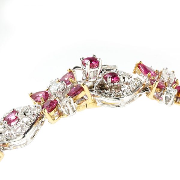 Vintage 3.52ct Thai Ruby and Diamond Bracelet, in 18ct yellow and white gold, Circa 1970s, with GCS certificate