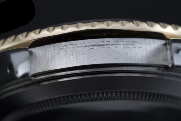 Rolex 16803 Submariner in Gold and Steel with Tropical Serti Dial