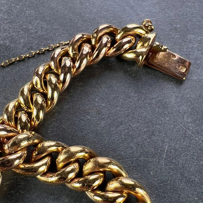 18ct Yellow and Rose Gold Curb Link Bracelet