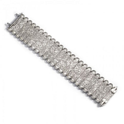 Old Cut Diamond Tapestry Bracelet in Platinum, 14.62 carats