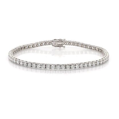 18 Carat White Gold Diamond Line Bracelet