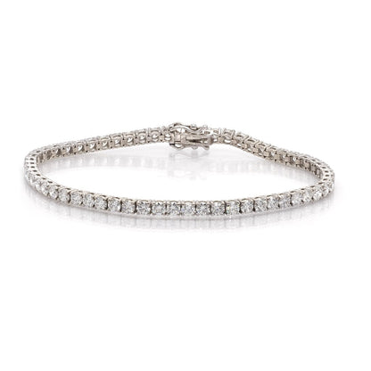 18 Carat White Gold Diamond Line Bracelet