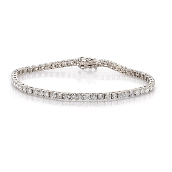 18 Carat White Gold Diamond Line Bracelet