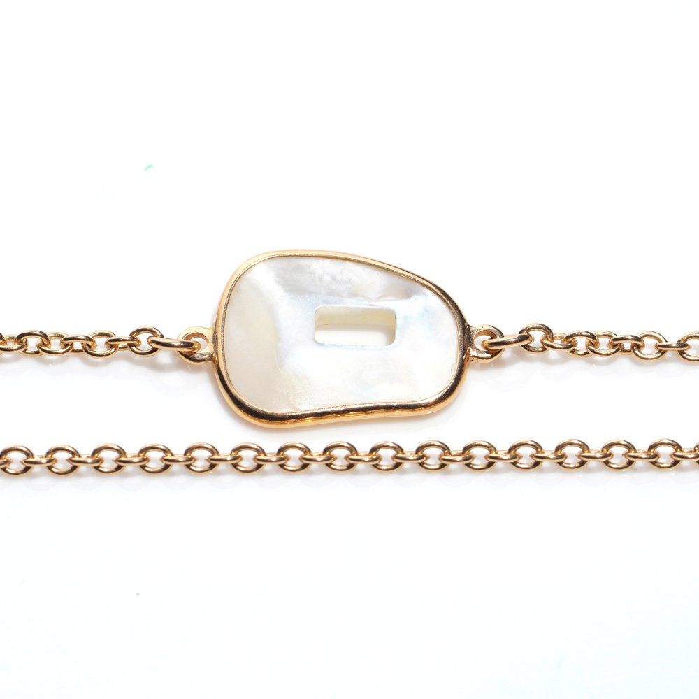 Mattioli 18ct Rose Gold and Mother Of Pearl Puzzle Chanel Necklace