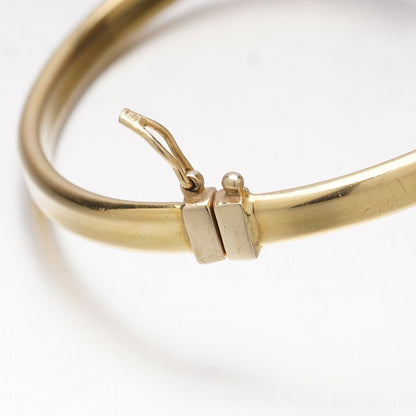 Vintage Egyptian 18ct Yellow Gold, Blue and Red Enamel Ankh Bangle Bracelet