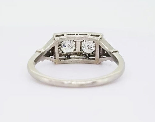 Art Deco Diamond Plaque Ring in Platinum