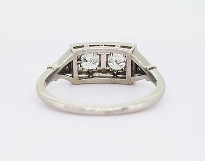 Art Deco Diamond Plaque Ring in Platinum