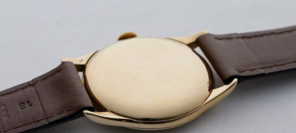 Vacheron Constantin Vintage 1950s Manual 18ct Rose Gold 35mm Gents Watch, on a brown leather strap